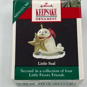 Little Frosty`1990`Miniature#1 Little Frosty Friends Series,Hallmark Ornament,Nw